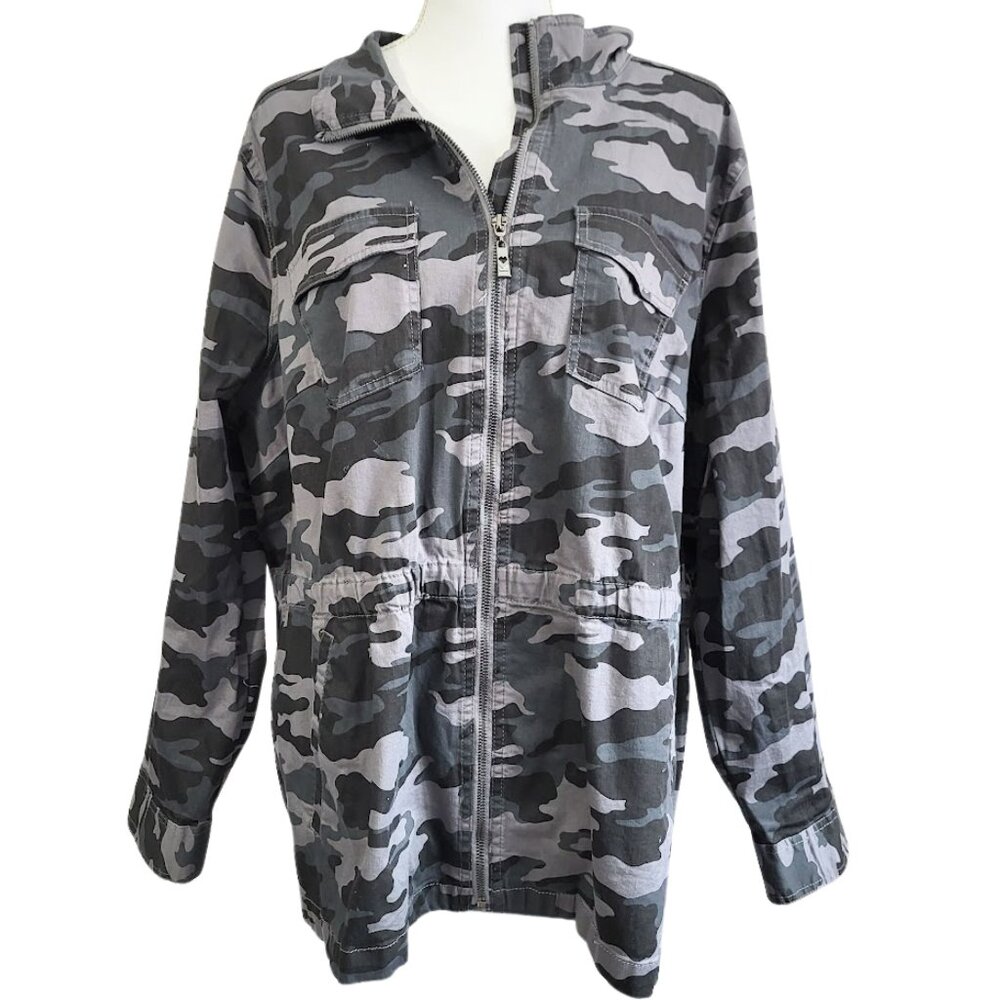 BELLE By Kim Gravel Stretch Camo Twill Anorak Jacket - Women's Plus Size 2X